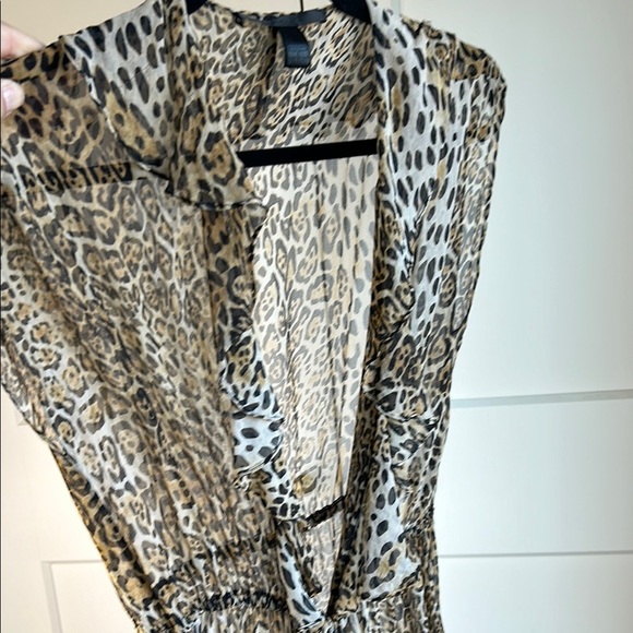 Victoria Secret Silk Cheetah Print Sheer Maxi Dress/Coverup/Robe | One Size - Picture 4 of 8